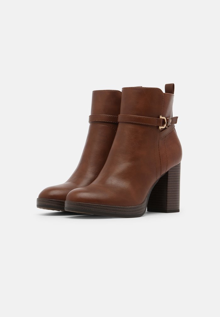 Bottines Anna Field Classiche Block heel Zip UP Marron Femme | GGM-7679374